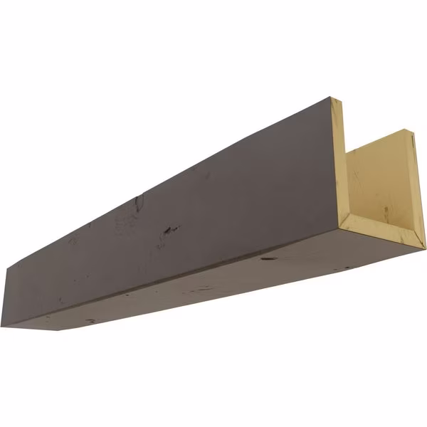 3-Sided (U-beam) Knotty Pine Endurathane Faux Wood Ceiling Beam, NaturaL Honey Dew, 4